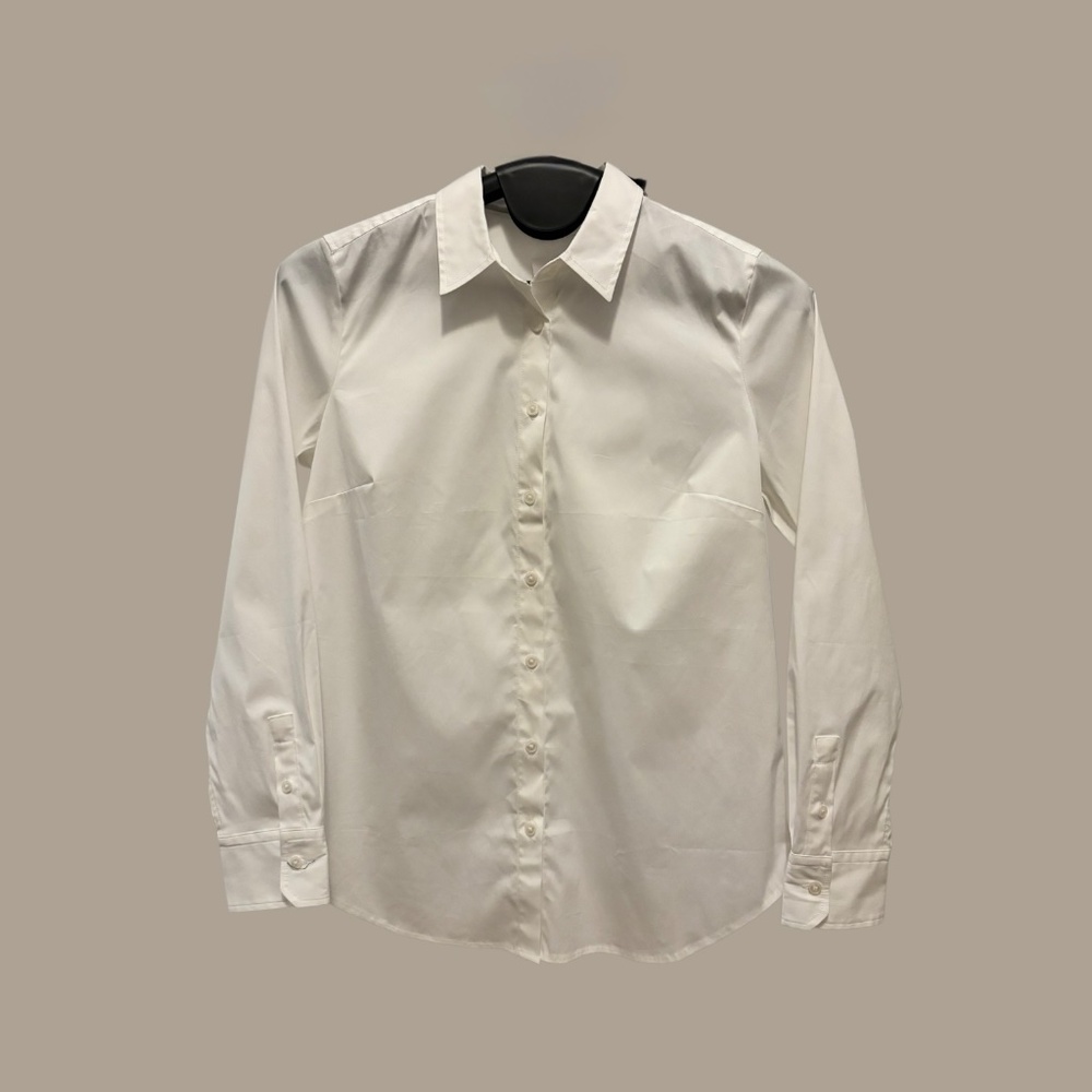 Ann Taylor Perfect Shirt Sz 12 White Long Sleeve Front Buttoned - Picture 3 of 11